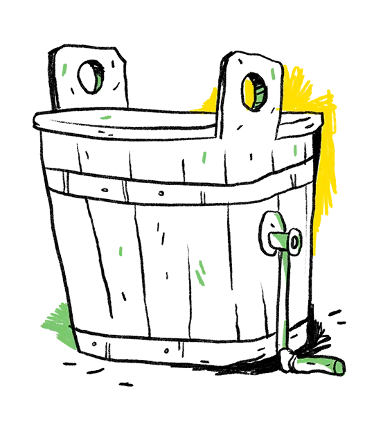 Illustration eines Butterfasses.