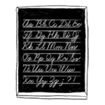 Alte Schultafel mit alphabetischen Schreibübungen in Schreibschrift.